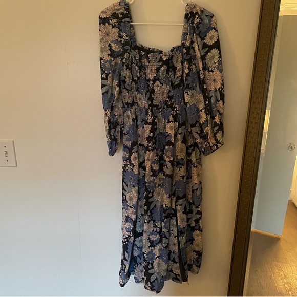 J. Crew Linen Daydream Dress in Blue Floral Multi - Picture 2 of 3